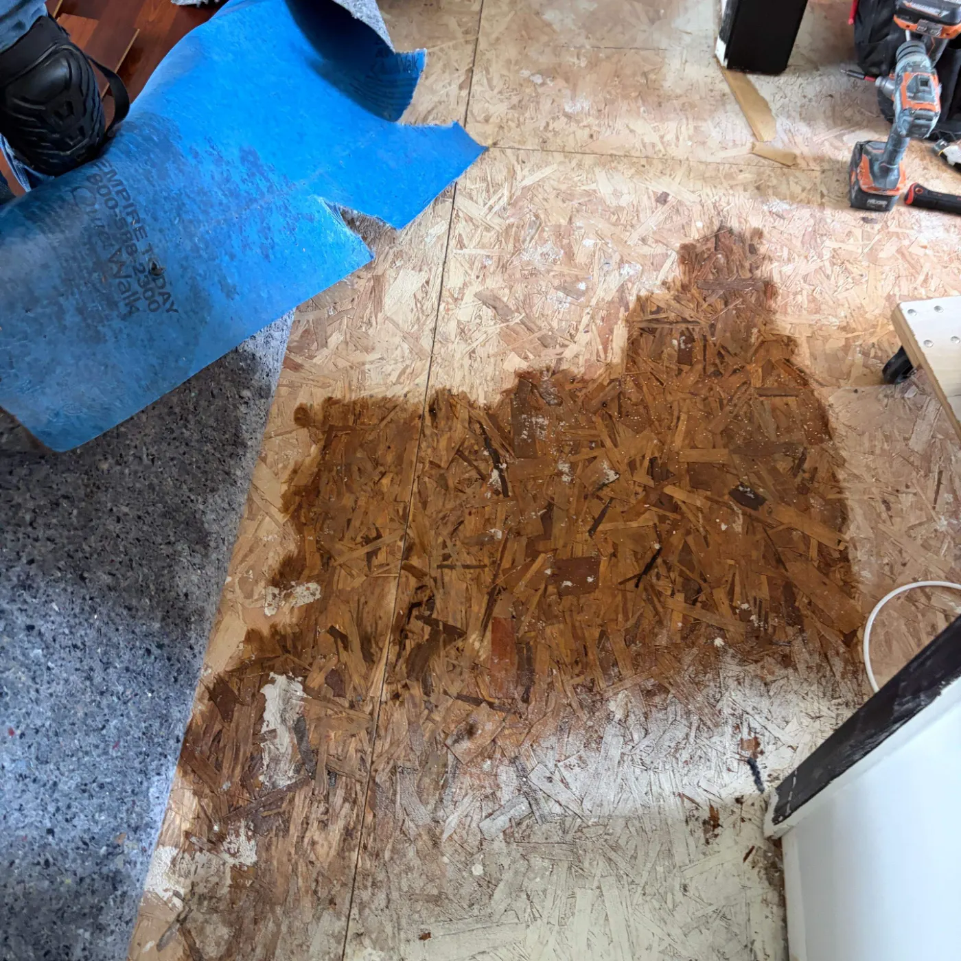 Air movers and dehumidifiers running in Trader's Point Indiana home dry-out